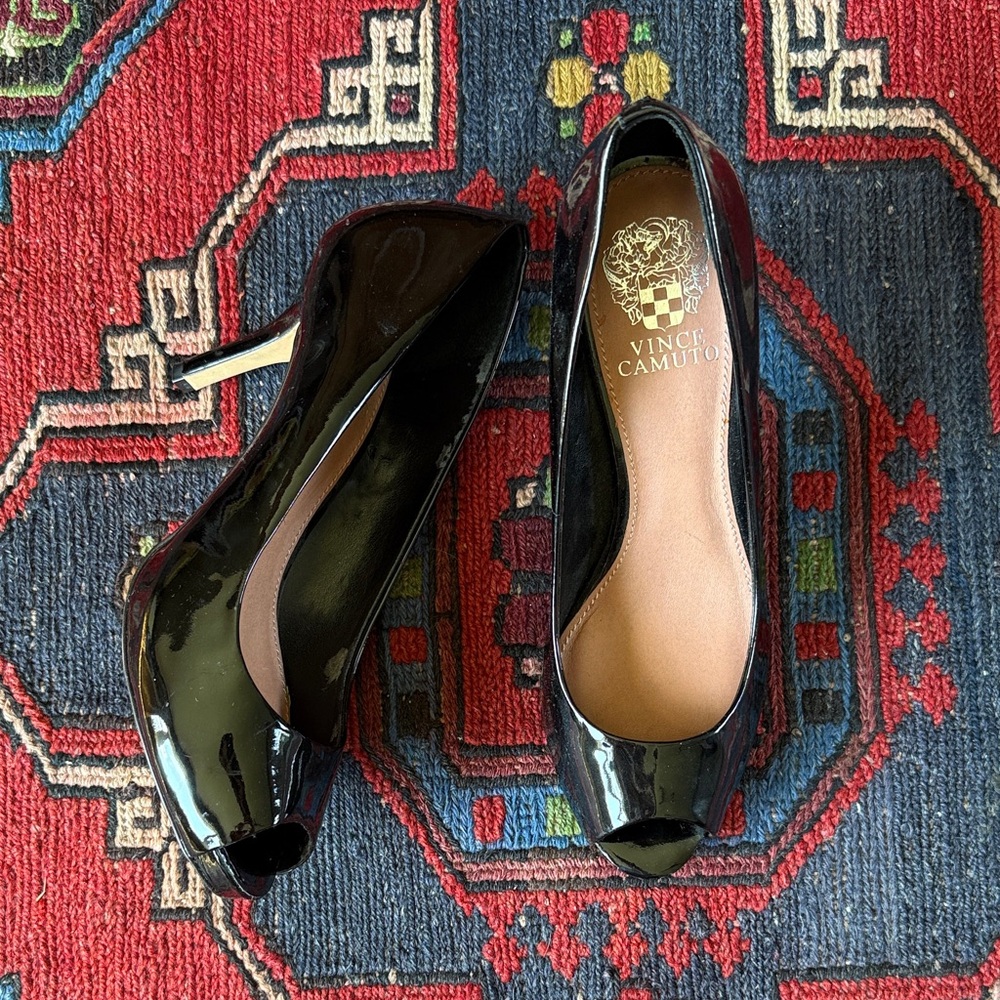 Vince Camuto Black Patent Leather Heels